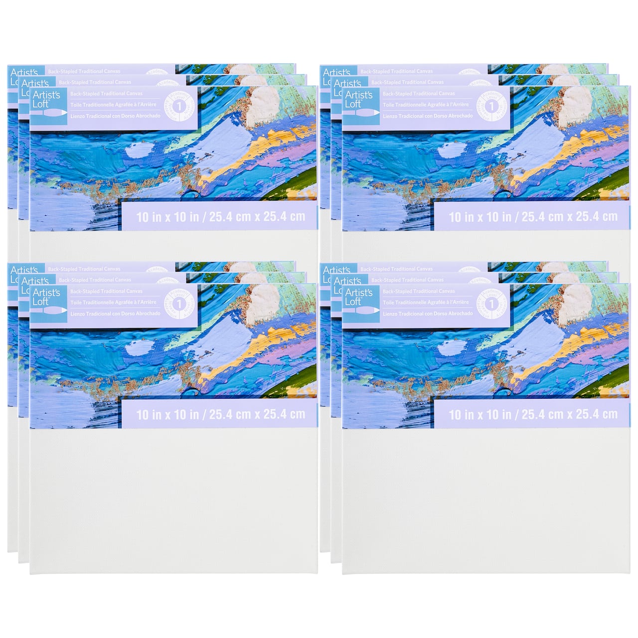 12 Pack: Level 1 Back Stapled Traditional Canvas by Artist's Loft™